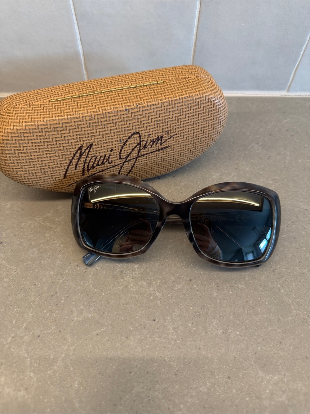 Maui Jim Tortoise Oversized Women's Sunglasses with Dark Lenses